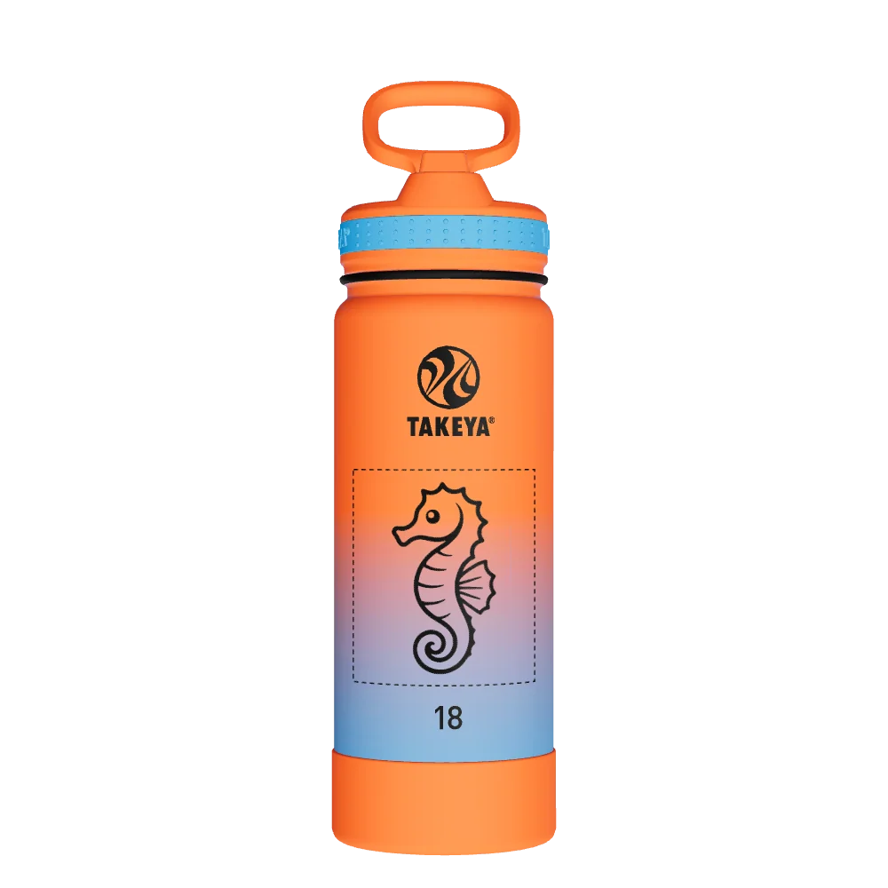 Takeya Actives Water Bottle With Straw Lid - 18oz Ombre Awestruck - Model 51393-TAKEYA-ACTIVES-WATER-BOTTLE-WITH-STRAW-LID-CUSTOMIZED-161-18OZ-OMBRE-AWESTRUCK
