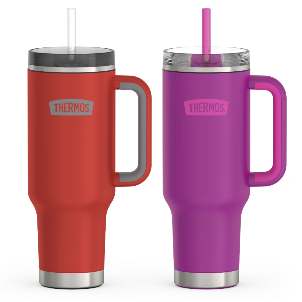 THERMOS 40oz Cup Holder Mug Bundle - Crimson & Plum
