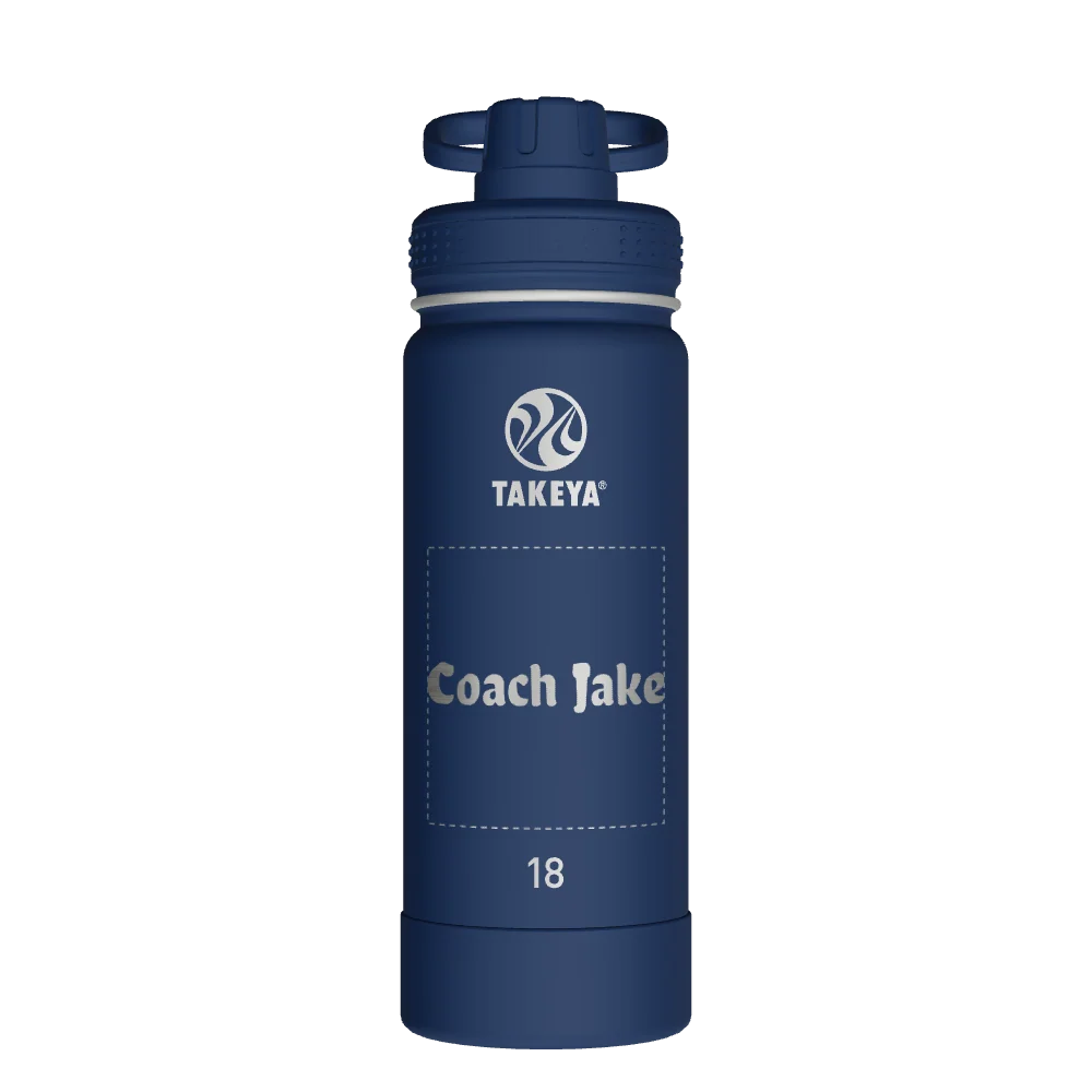 Takeya Actives Water Bottle With Spout Lid - 18oz Midnight - Model 51064-TAKEYA-ACTIVES-WATER-BOTTLE-WITH-SPOUT-LID-CUSTOMIZED-210-18OZ-MIDNIGHT