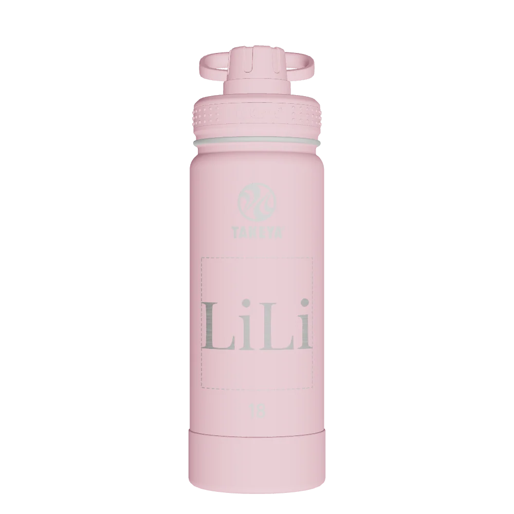 Takeya Actives Water Bottle With Spout Lid - 18oz Blush - Model 51079-TAKEYA-ACTIVES-WATER-BOTTLE-WITH-SPOUT-LID-CUSTOMIZED-455-18OZ-BLUSH