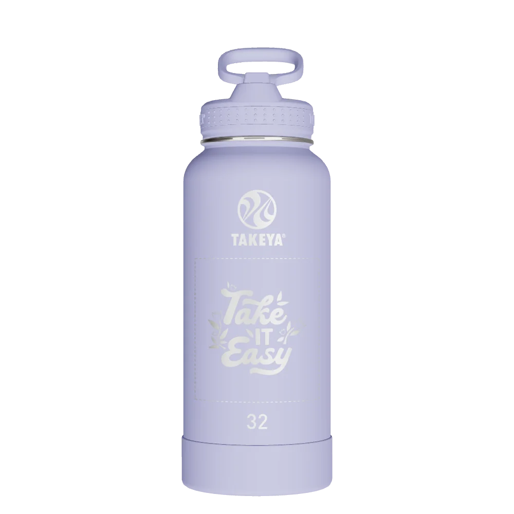 Takeya Actives Water Bottle With Straw Lid - 32oz Lavender Field - Model 51166-TAKEYA-ACTIVES-WATER-BOTTLE-WITH-STRAW-LID-CUSTOMIZED-127-32OZ-LAVENDER-FIELD