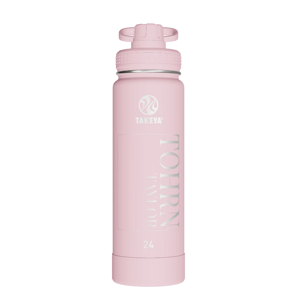 Takeya Actives Water Bottle With Spout Lid - 24oz Blush - Model 51054-TAKEYA-ACTIVES-WATER-BOTTLE-WITH-SPOUT-LID-CUSTOMIZED-237-24OZ-BLUSH