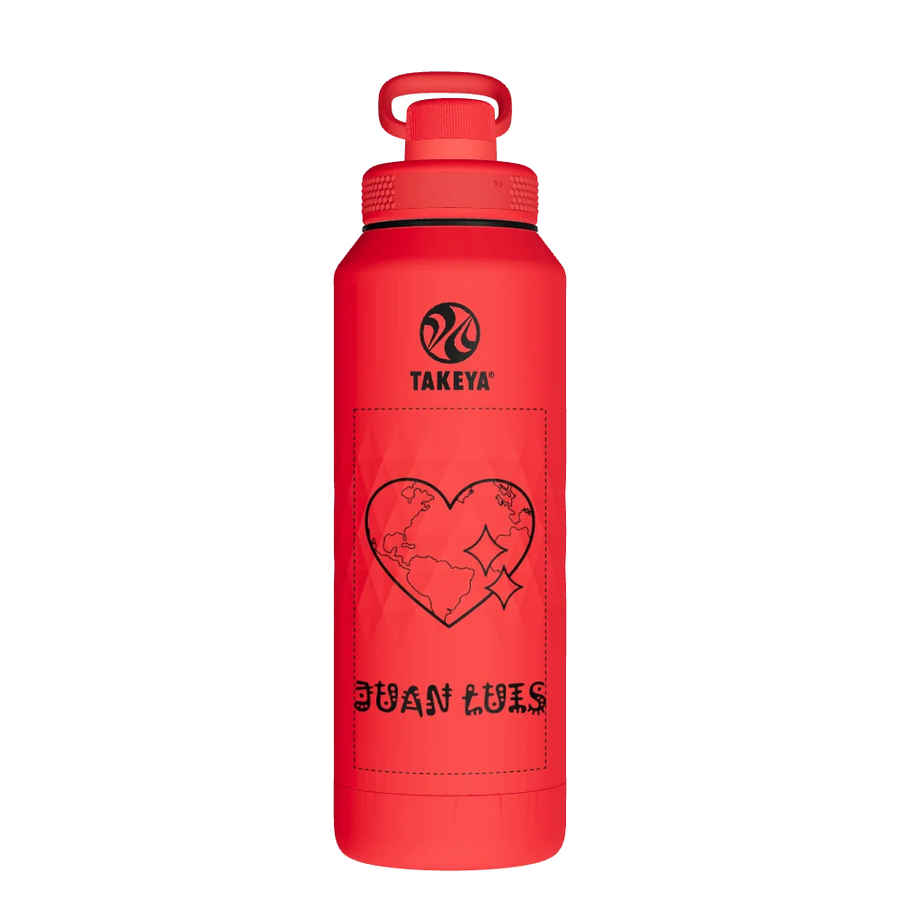 Takeya Sport Water Bottle - 40oz Crimson Spout - Model 51349-TAKEYA-SPORT-WATER-BOTTLE-CUSTOMIZED-390-40OZ-CRIMSON-SPOUT