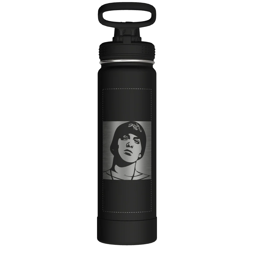 Takeya Actives Water Bottle With Spout Lid - 22oz Onyx - Model 50328-TAKEYA-ACTIVES-WATER-BOTTLE-WITH-SPOUT-LID-CUSTOMIZED-111-22OZ-ONYX
