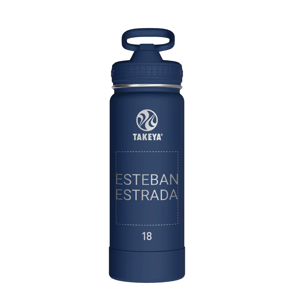 Takeya Actives Water Bottle With Straw Lid - 18oz Midnight - Model 51219-TAKEYA-ACTIVES-WATER-BOTTLE-WITH-STRAW-LID-CUSTOMIZED-109-18OZ-MIDNIGHT
