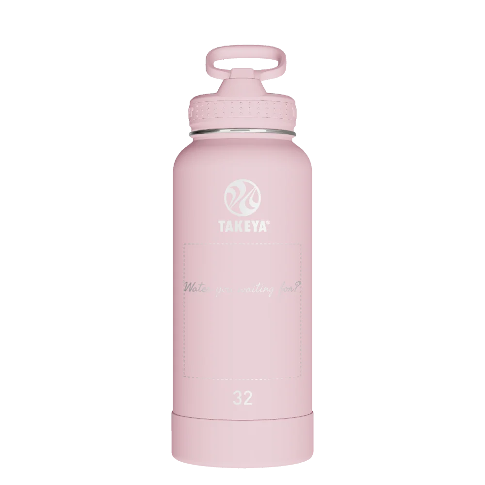 Takeya Actives Water Bottle With Straw Lid - 32oz Blush - Model 51241-TAKEYA-ACTIVES-WATER-BOTTLE-WITH-STRAW-LID-CUSTOMIZED-97-32OZ-BLUSH