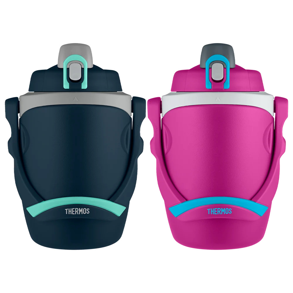 THERMOS 64oz Insulated Water Bottle Navy & Pink Bundle