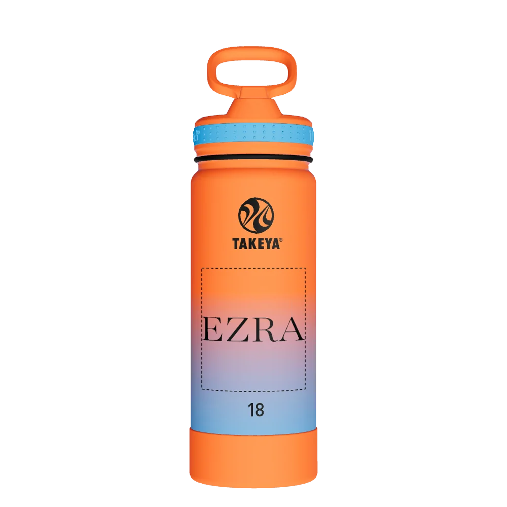 Takeya Actives Water Bottle With Straw Lid - 18oz Ombre Awestruck - Model 51393-TAKEYA-ACTIVES-WATER-BOTTLE-WITH-STRAW-LID-CUSTOMIZED-55-18OZ-OMBRE-AWESTRUCK