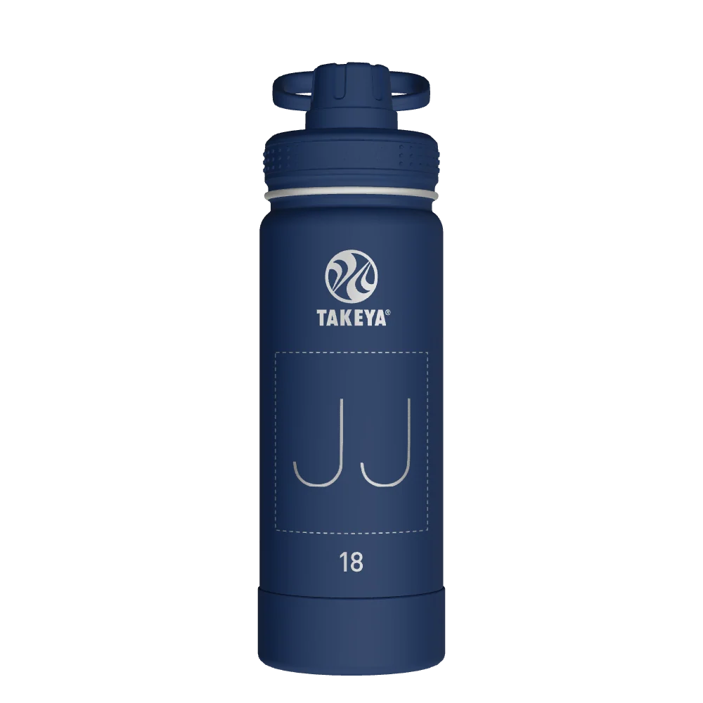 Takeya Actives Water Bottle With Spout Lid - 18oz Midnight - Model 51064-TAKEYA-ACTIVES-WATER-BOTTLE-WITH-SPOUT-LID-CUSTOMIZED-199-18OZ-MIDNIGHT