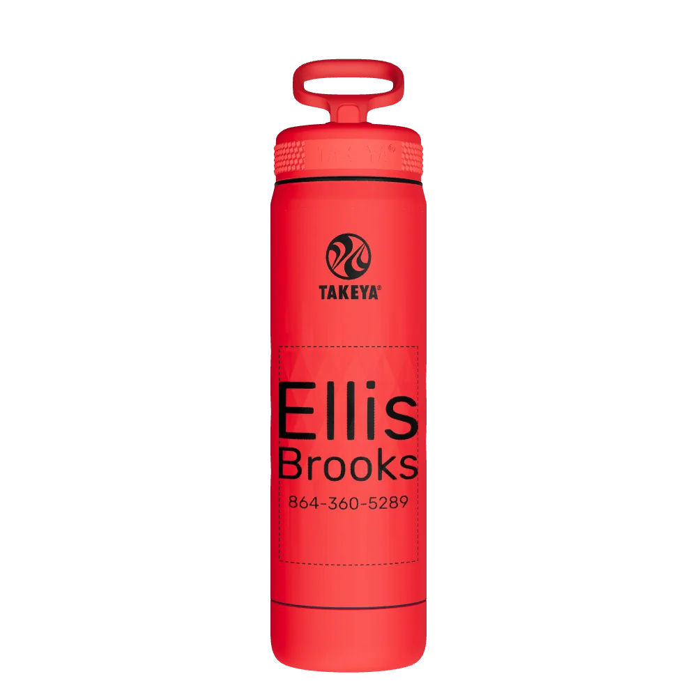 Takeya Sport Water Bottle - 22oz Crimson Straw