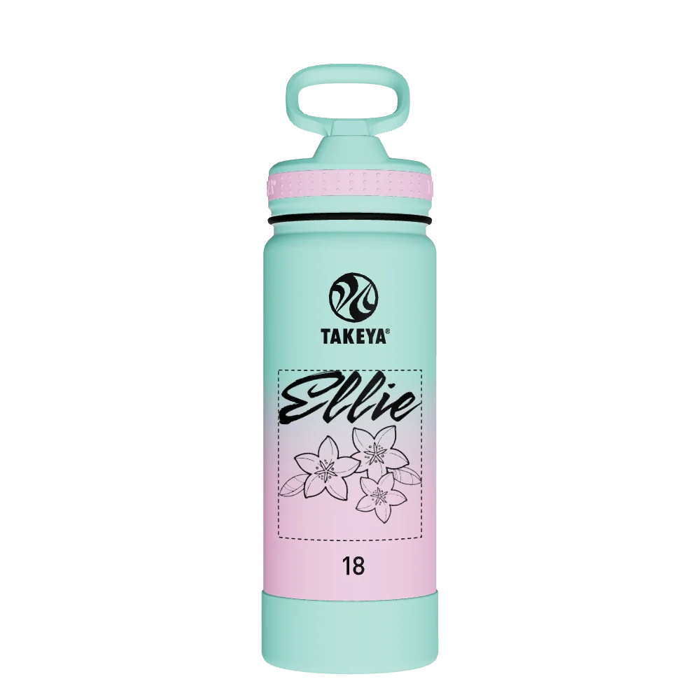 Takeya Actives Water Bottle With Straw Lid - 18oz Ombre Dream - Model 51392-TAKEYA-ACTIVES-WATER-BOTTLE-WITH-STRAW-LID-CUSTOMIZED-138-18OZ-OMBRE-DREAM