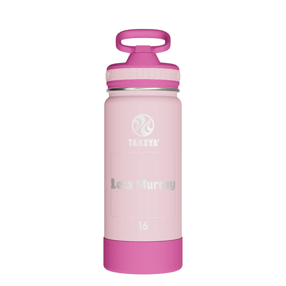 Takeya Actives Kids Water Bottle With Straw Lid - 16oz Super Pink - Model 52404-TAKEYA-ACTIVES-KIDS-WATER-BOTTLE-WITH-STRAW-LID-CUSTOMIZED-58-16OZ-SUPER-PINK