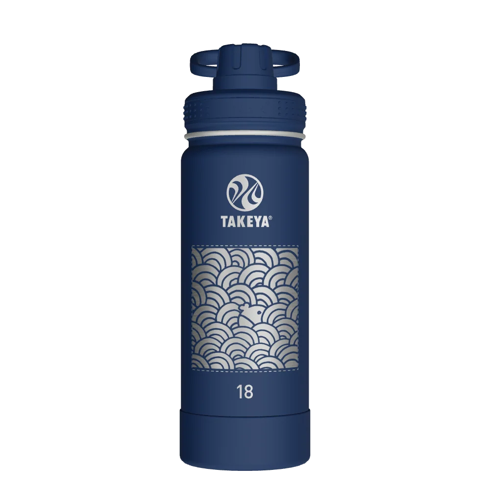 Takeya Actives Water Bottle With Spout Lid - 18oz Midnight - Model 51064-TAKEYA-ACTIVES-WATER-BOTTLE-WITH-SPOUT-LID-CUSTOMIZED-268-18OZ-MIDNIGHT