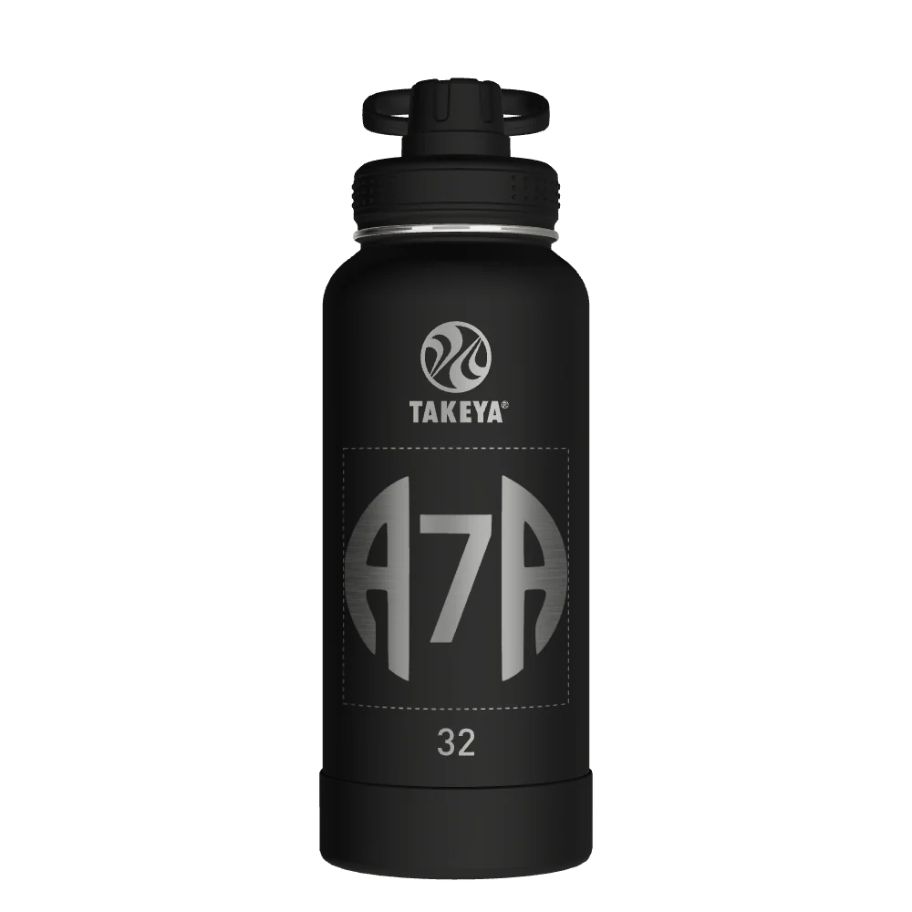 Takeya Actives Water Bottle With Spout Lid - 32oz Onyx - Model 51020-TAKEYA-ACTIVES-WATER-BOTTLE-WITH-SPOUT-LID-CUSTOMIZED-147-32OZ-ONYX
