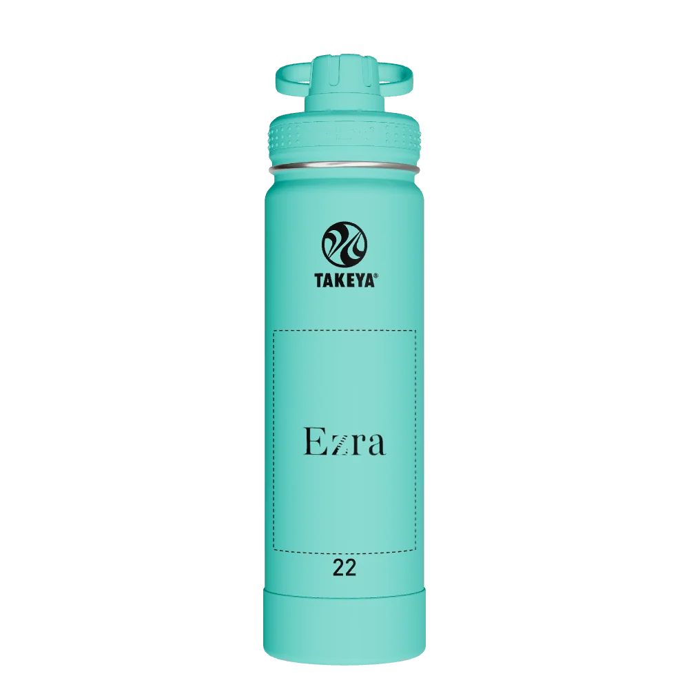 Takeya Actives Water Bottle With Spout Lid - 22oz Teal - Model 50301-TAKEYA-ACTIVES-WATER-BOTTLE-WITH-SPOUT-LID-CUSTOMIZED-52-22OZ-TEAL