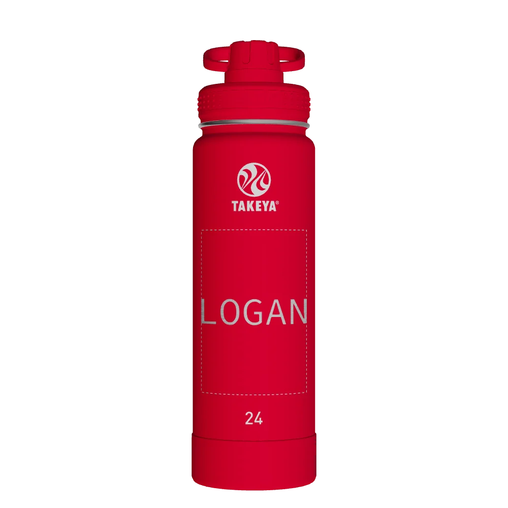 Takeya Actives Water Bottle With Spout Lid - 24oz Watermelon - Model 51057-TAKEYA-ACTIVES-WATER-BOTTLE-WITH-SPOUT-LID-CUSTOMIZED-305-24OZ-WATERMELON