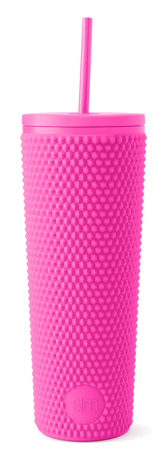 Simple Modern Textured Plastic Classic Tumbler with Straw Lid - 24oz Raspberry Vibes