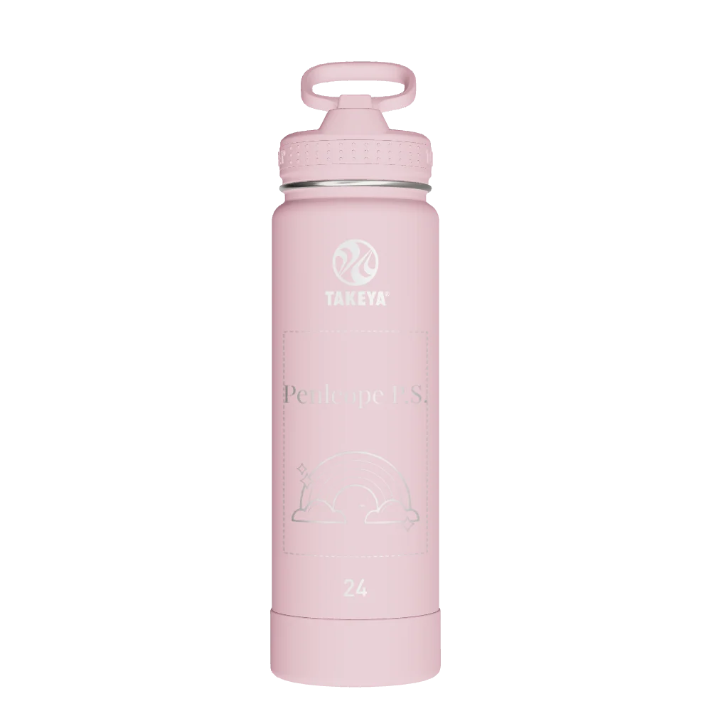 Takeya Actives Water Bottle With Straw Lid - 24oz Blush - Model 51221-TAKEYA-ACTIVES-WATER-BOTTLE-WITH-STRAW-LID-CUSTOMIZED-122-24OZ-BLUSH