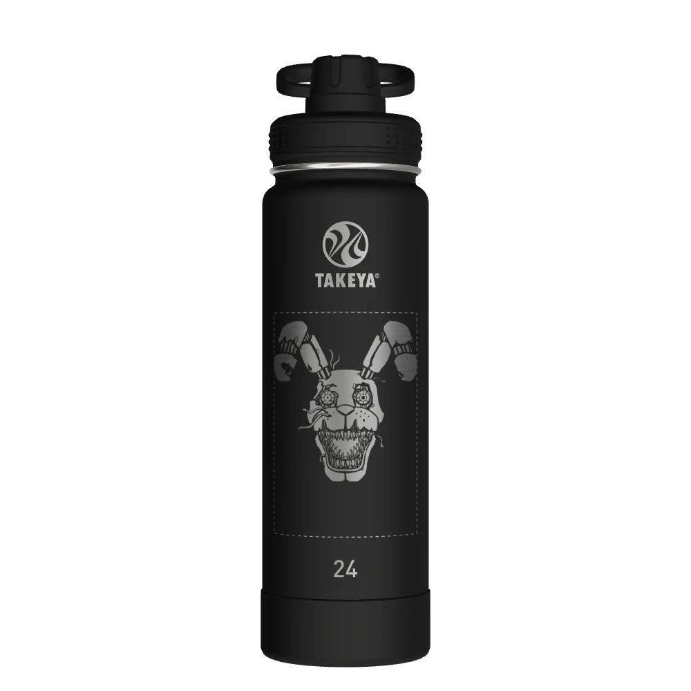 Takeya Actives Water Bottle With Spout Lid - 24oz Onyx - Model 51040-TAKEYA-ACTIVES-WATER-BOTTLE-WITH-SPOUT-LID-CUSTOMIZED-236-24OZ-ONYX