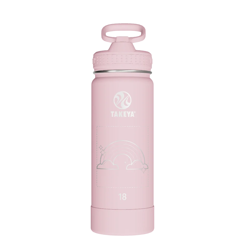 Takeya Actives Water Bottle With Straw Lid - 18oz Blush - Model 51201-TAKEYA-ACTIVES-WATER-BOTTLE-WITH-STRAW-LID-CUSTOMIZED-82-18OZ-BLUSH
