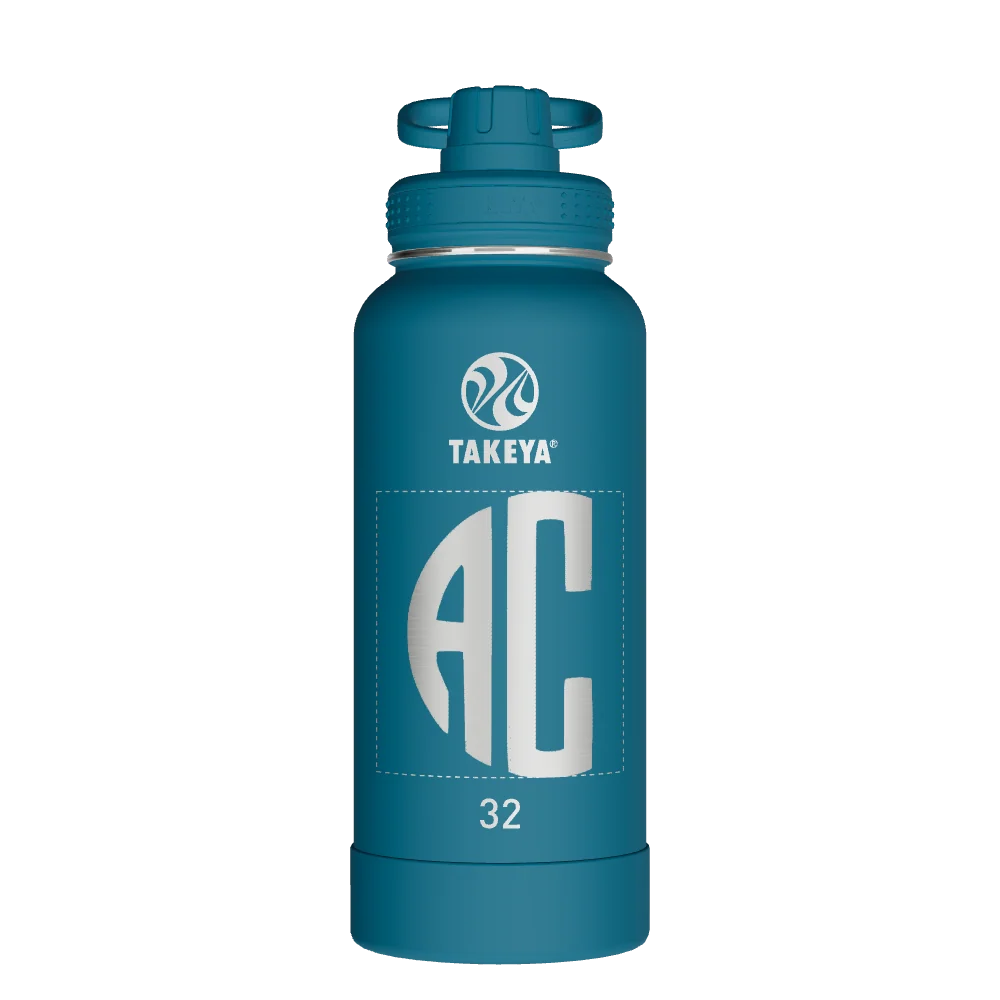 Takeya Actives Water Bottle With Spout Lid - 32oz Mystic Blue