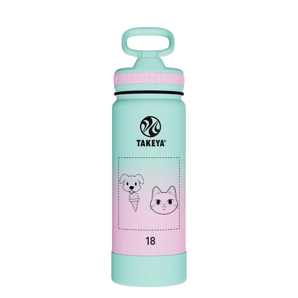 Takeya Actives Water Bottle With Straw Lid - 18oz Ombre Dream - Model 51392-TAKEYA-ACTIVES-WATER-BOTTLE-WITH-STRAW-LID-CUSTOMIZED-68-18OZ-OMBRE-DREAM