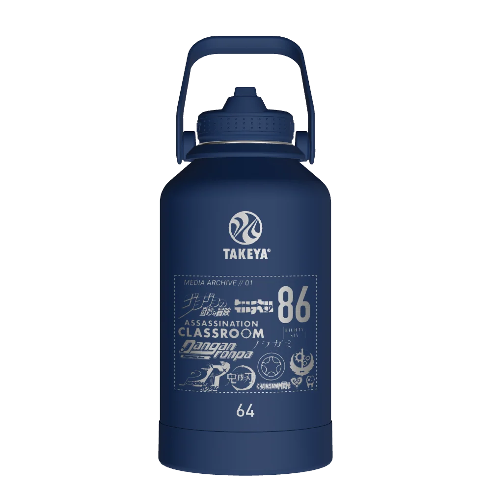 Takeya Actives Water Bottle With Straw Lid - 64oz Midnight - Model 51194-TAKEYA-ACTIVES-WATER-BOTTLE-WITH-STRAW-LID-CUSTOMIZED-144-64OZ-MIDNIGHT