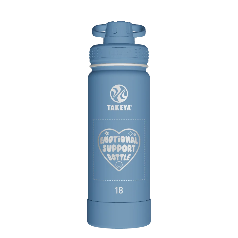 Takeya Actives Water Bottle With Spout Lid - 18oz Bluestone - Model 51214-TAKEYA-ACTIVES-WATER-BOTTLE-WITH-SPOUT-LID-CUSTOMIZED-396-18OZ-BLUESTONE