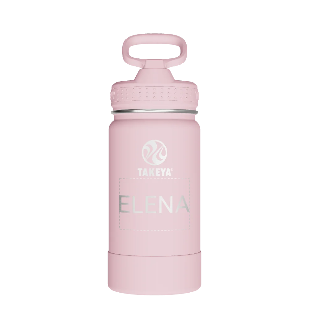 Takeya Actives Kids Water Bottle With Straw Lid - 14oz Blush - Model 51141-TAKEYA-ACTIVES-KIDS-WATER-BOTTLE-WITH-STRAW-LID-CUSTOMIZED-53-14OZ-BLUSH