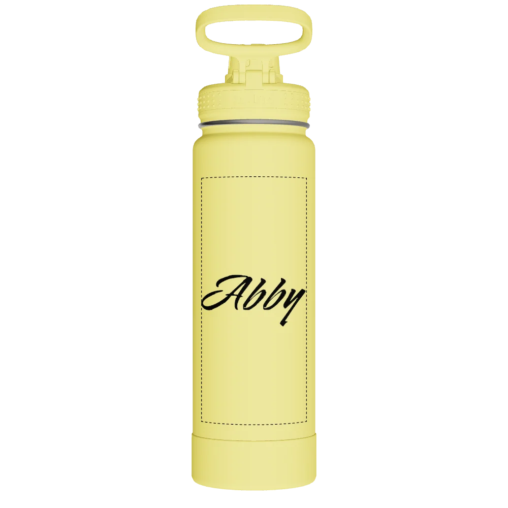 Takeya Actives Water Bottle With Spout Lid - 24oz Canary - Model 51187-TAKEYA-ACTIVES-WATER-BOTTLE-WITH-SPOUT-LID-CUSTOMIZED-189-24OZ-CANARY