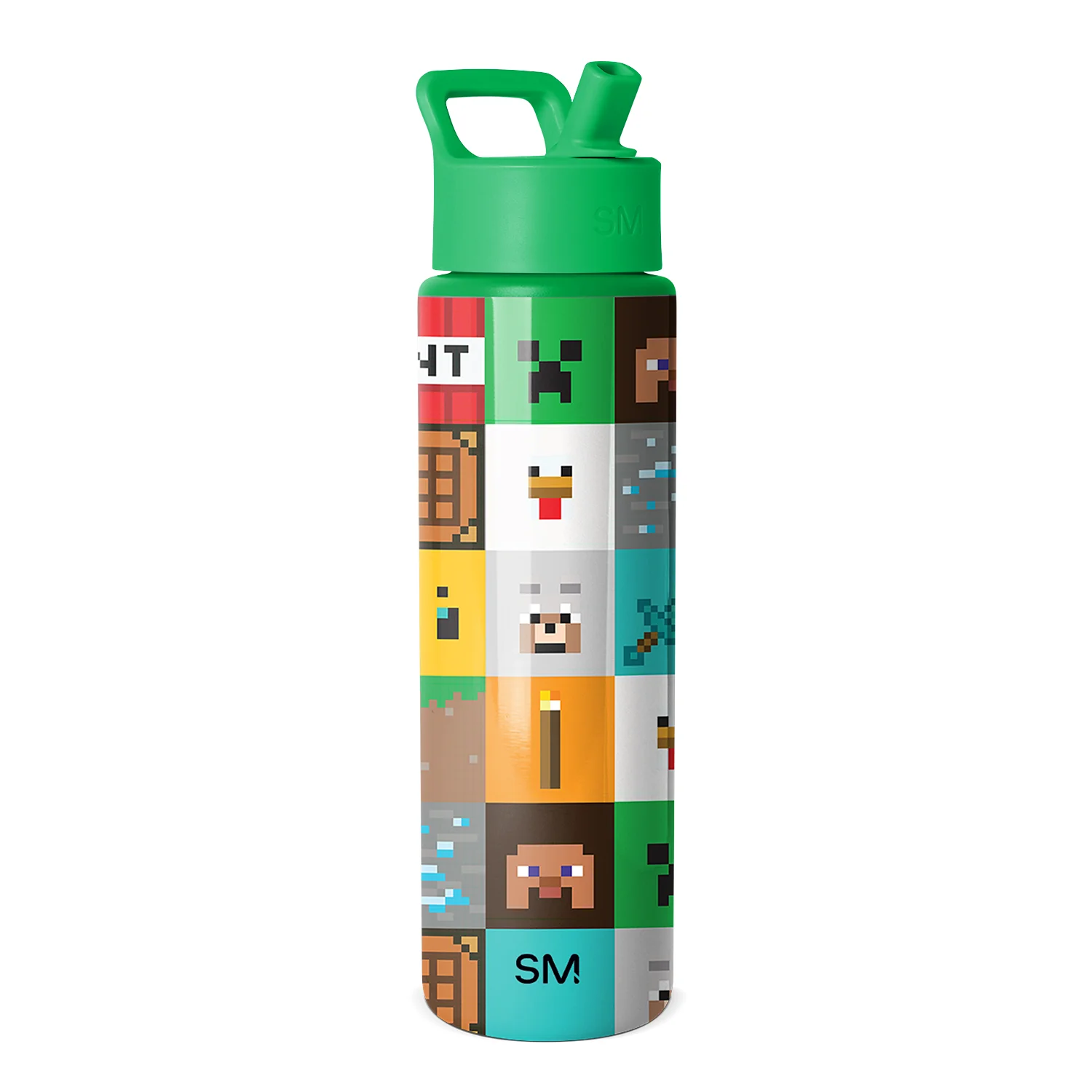 Simple Modern Summit Water Bottle with Straw Lid - 30oz Minecraft Mashup
